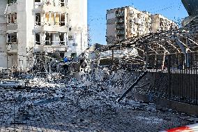 Aftermath of Russian massive drone attack on Odesa